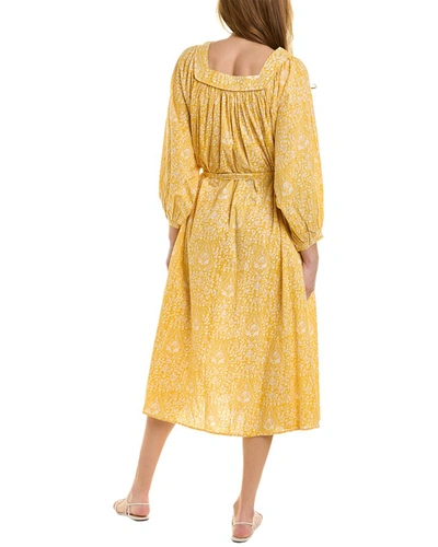 Shop Pomegranate Puff Sleeve Dress In Yellow