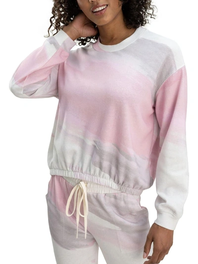 Shop Splendid Womens Crewneck Cozy Sweatshirt In Pink