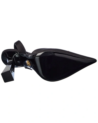 Versace La Medusa Satin Slingback Pump In Black