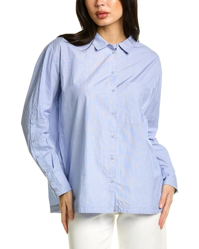 Shop Johnny Was Corinne Relaxed Pocket Shirt In Blue
