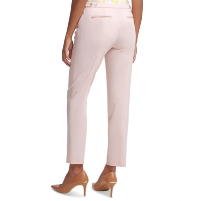 Shop Calvin Klein Petites Womens Office Tapered Ankle Pants In Pink