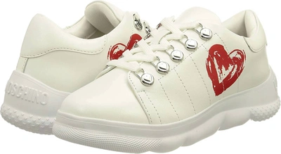 Shop Love Moschino Women's Trainers Leather Sneakers In White