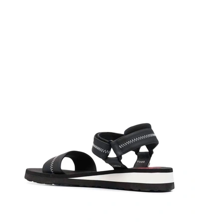 Shop Love Moschino Women's Zig Zag Motive Sandals In Black