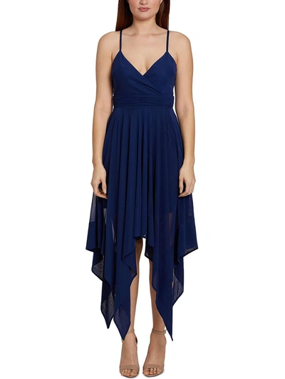 Shop Sage Womens Midi V-neck Cocktail And Party Dress In Blue