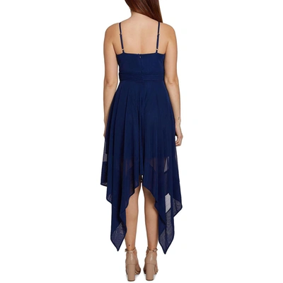 Sage Womens Midi V-neck Cocktail And Party Dress In Blue