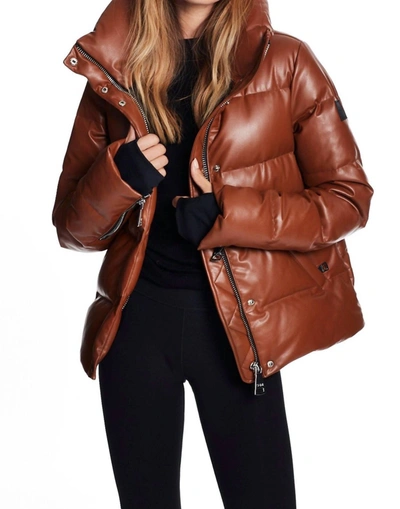 Shop Sam Vegan Leather Isabel Jacket In Saddle In Brown