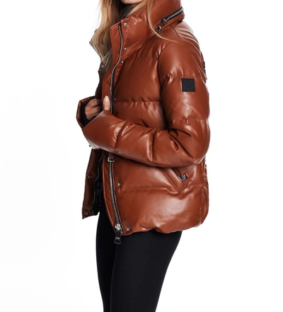 Shop Sam Vegan Leather Isabel Jacket In Saddle In Brown
