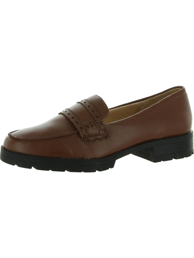 Shop Lifestride London Womens Faux Leather Slip On Loafers In Brown