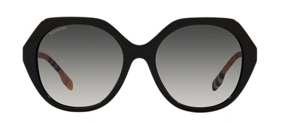Shop Burberry Vanessa 0be4375 38538g Geometric Sunglasses In Grey