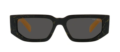 Shop Prada Pr 09zs 19d5s0 Rectangle Sunglasses In Grey