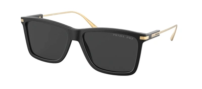 Shop Prada Pr 01zs 1bo08g Square Polarized Sunglasses In Grey