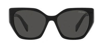 Shop Prada Pr 19zs 1ab5s0 Geometric Sunglasses In Grey