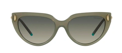Shop Tiffany & Co 0tf4195 835811 Cat Eye Sunglasses In Grey