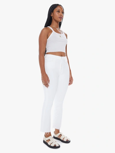 Shop Mother The Hustler Ankle Fray Fairest Of Them All Jeans In White