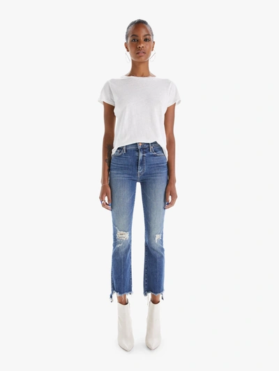 Shop Mother The Insider Crop Step Chew Dancing On Coals Jeans In Blue