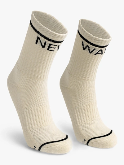 Shop Mother Baby Steps New Wave Tapioca/black Socks In White