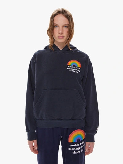 Shop Cloney Rainbow Management Pullover Hoodie In Navy