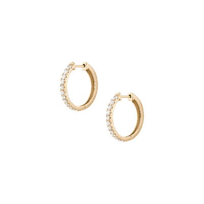 Shop Aurate New York Tapered Diamond Hinged Hoop Earrings In White