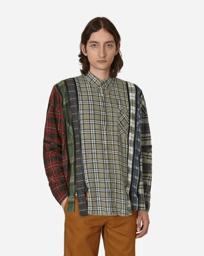 Shop Needles 7 Cuts Zipped Wide Flannel Shirt In Multicolor