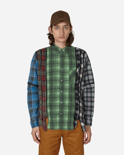 Shop Needles 7 Cuts Zipped Wide Flannel Shirt In Multicolor