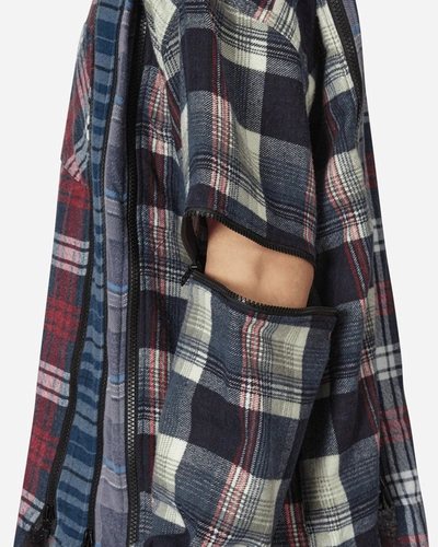 Shop Needles 7 Cuts Zipped Wide Flannel Shirt In Multicolor