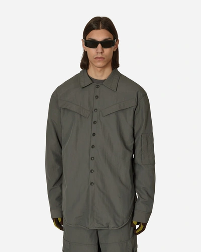 Shop Bryan Jimene`z Pilot Shirt Dry In Grey