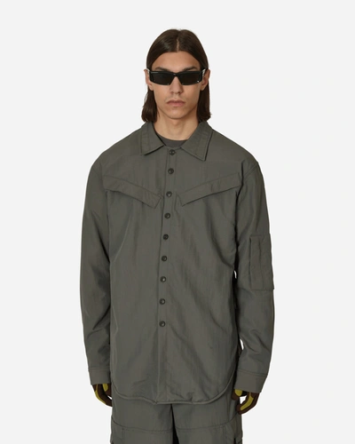 Bryan Jimene`z Ssense Exclusive Grey Nylon Shirt In Grey