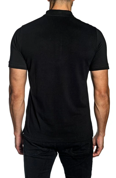 Shop Jared Lang Cotton Knit Polo In Black