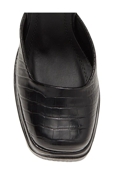Chase & Chloe Wolfe 2 Croc Embossed Platform Pump In Black Croc