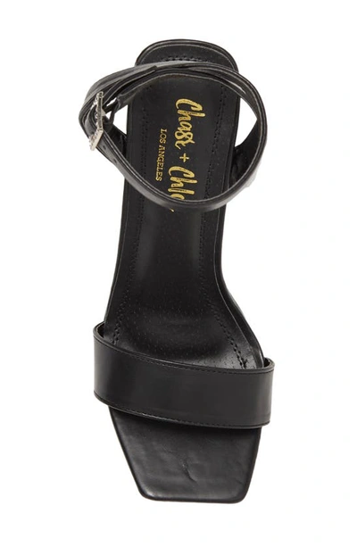 Chase & Chloe Rayla Ankle Strap Platform Sandal In Black Pu