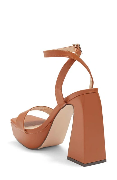 Chase & Chloe Rayla Ankle Strap Platform Sandal In Tan Pu