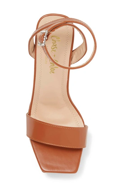 Chase & Chloe Rayla Ankle Strap Platform Sandal In Tan Pu