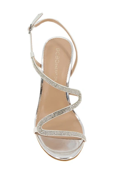 Shop Bcbgeneration Joliny Strappy Sandal In Silver