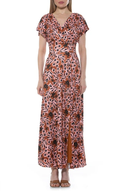 Shop Alexia Admor Brielle Maxi Dress In Brown Multi