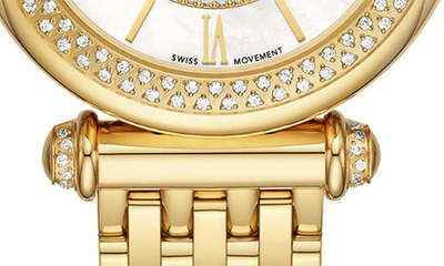 Michele 18k Gold Plated Caber Three-hand Diamond Bracelet Watch, 35mm In Gold