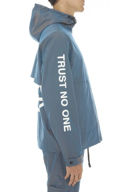 Cult Of Individuality Zip Pocket Hooded Windbreaker In Sea Foam