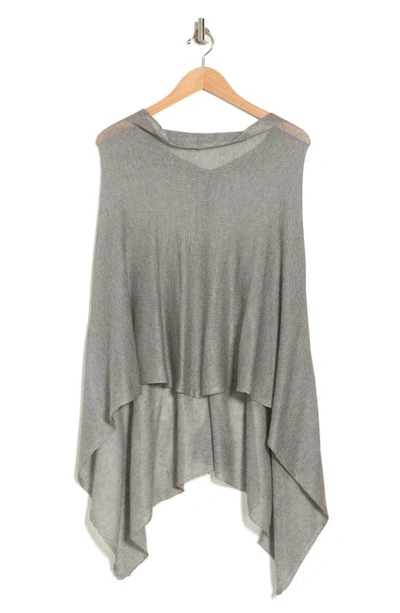 Shop Portolano Cowl Neck Poncho In Light Grey