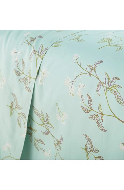Southshore Fine Linens Myosotis Scorpioides 300 Tc Long Staple Sateen Cotton Sheet Set In Green