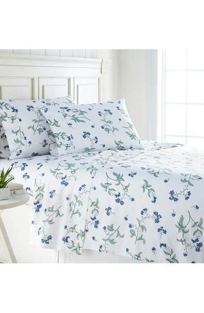 Southshore Fine Linens Myosotis Scorpioides 300 Tc Long Staple Sateen Cotton Sheet Set In White
