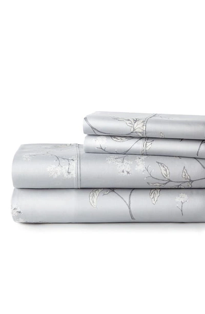 Southshore Fine Linens Myosotis Scorpioides 300 Tc Long Staple Sateen Cotton Sheet Set In Grey
