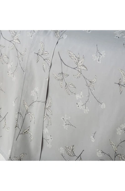 Southshore Fine Linens Myosotis Scorpioides 300 Tc Long Staple Sateen Cotton Sheet Set In Grey