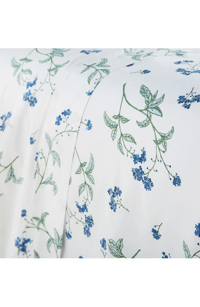 Southshore Fine Linens Myosotis Scorpioides 300 Tc Long Staple Sateen Cotton Sheet Set In White