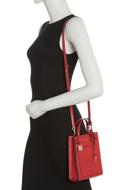 Marc Jacobs Micro Leather Tote In Savvy Red