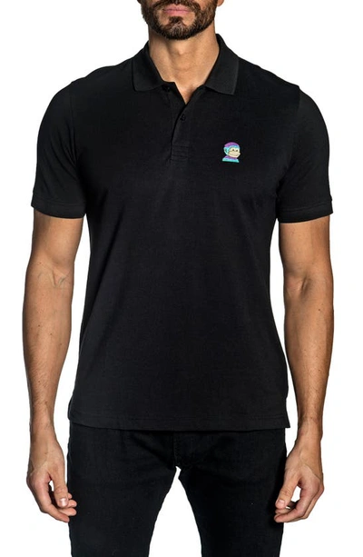 Shop Jared Lang Cotton Knit Polo In Black