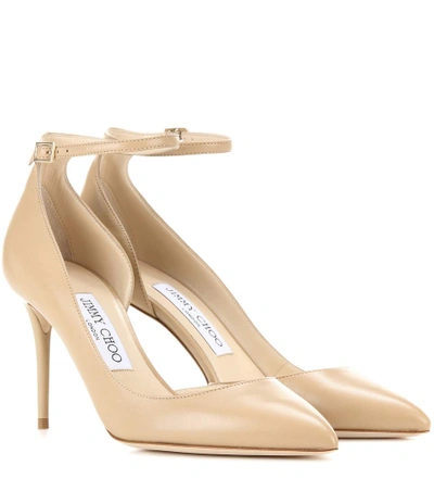 Jimmy Choo Lucy 100 Leather Pumps In Eude