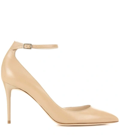 Shop Jimmy Choo Lucy 100 Leather Pumps In Eude