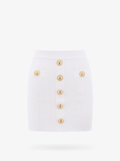 Shop Balmain Skirt In White