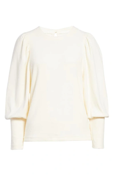 Shop Madewell Puff Sleeve Brushed Jersey Top In Antique Cream