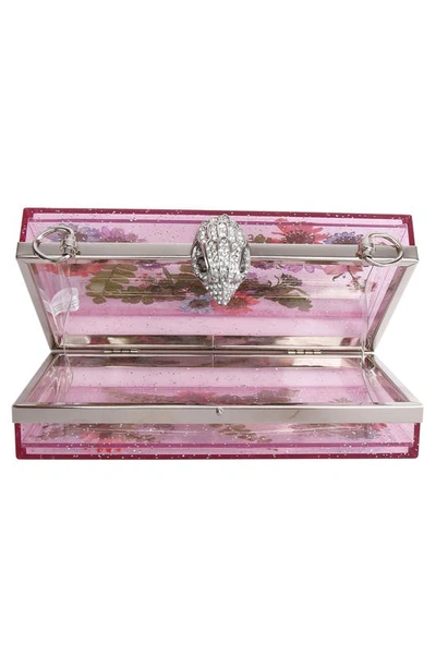 Shop Kurt Geiger Flower Box Frame Clutch In Pink