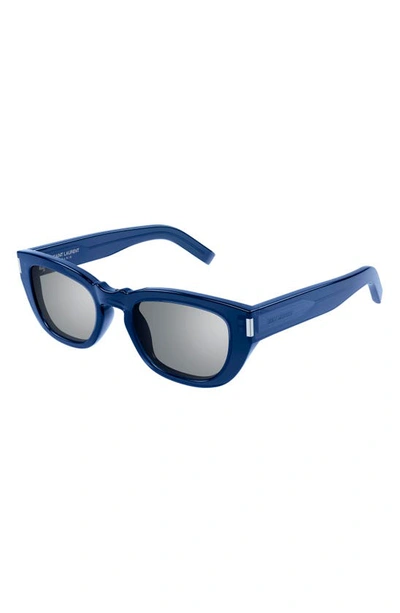 Shop Saint Laurent 51mm Square Sunglasses In Blue
